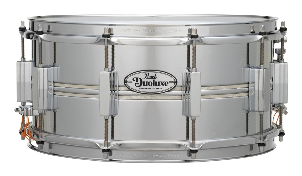 [DUX1465BR405] Pearl DuoLuxe Inlaid Chrome/Brass 14"x6.5" Snare - DUX1465BR405