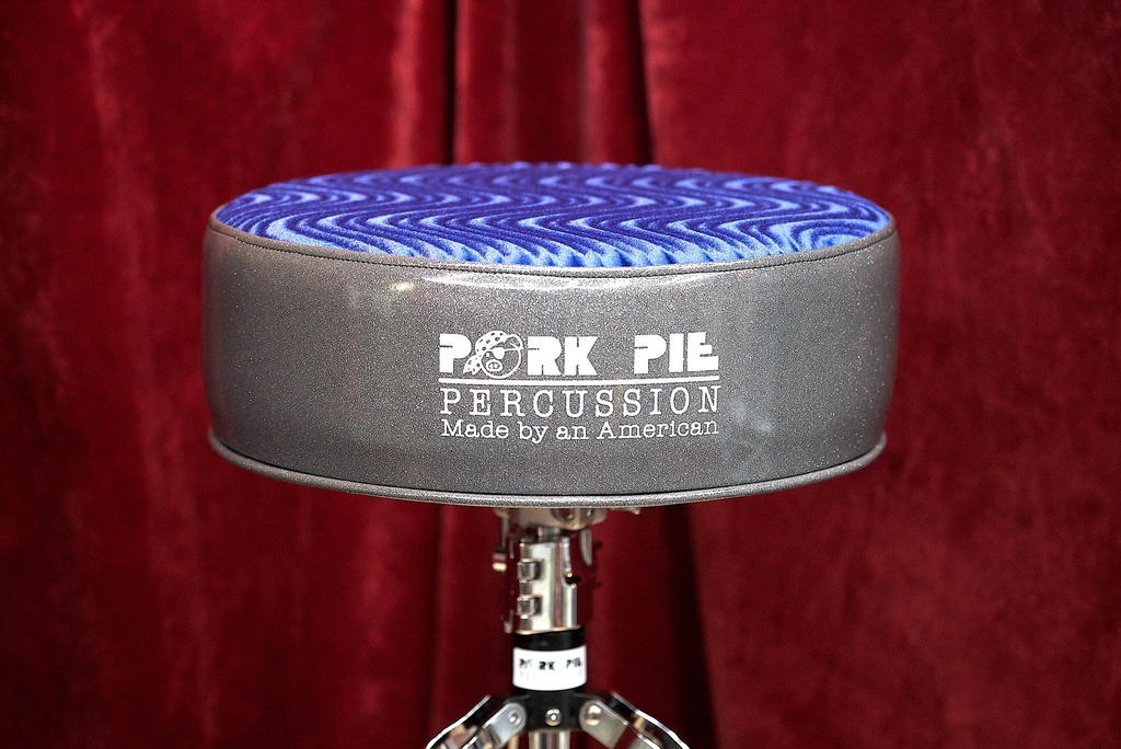 [PPRTH-GS-BSW] Pork Pie Throne - Round / Gray Sparkle Side / Blue Swirl Top