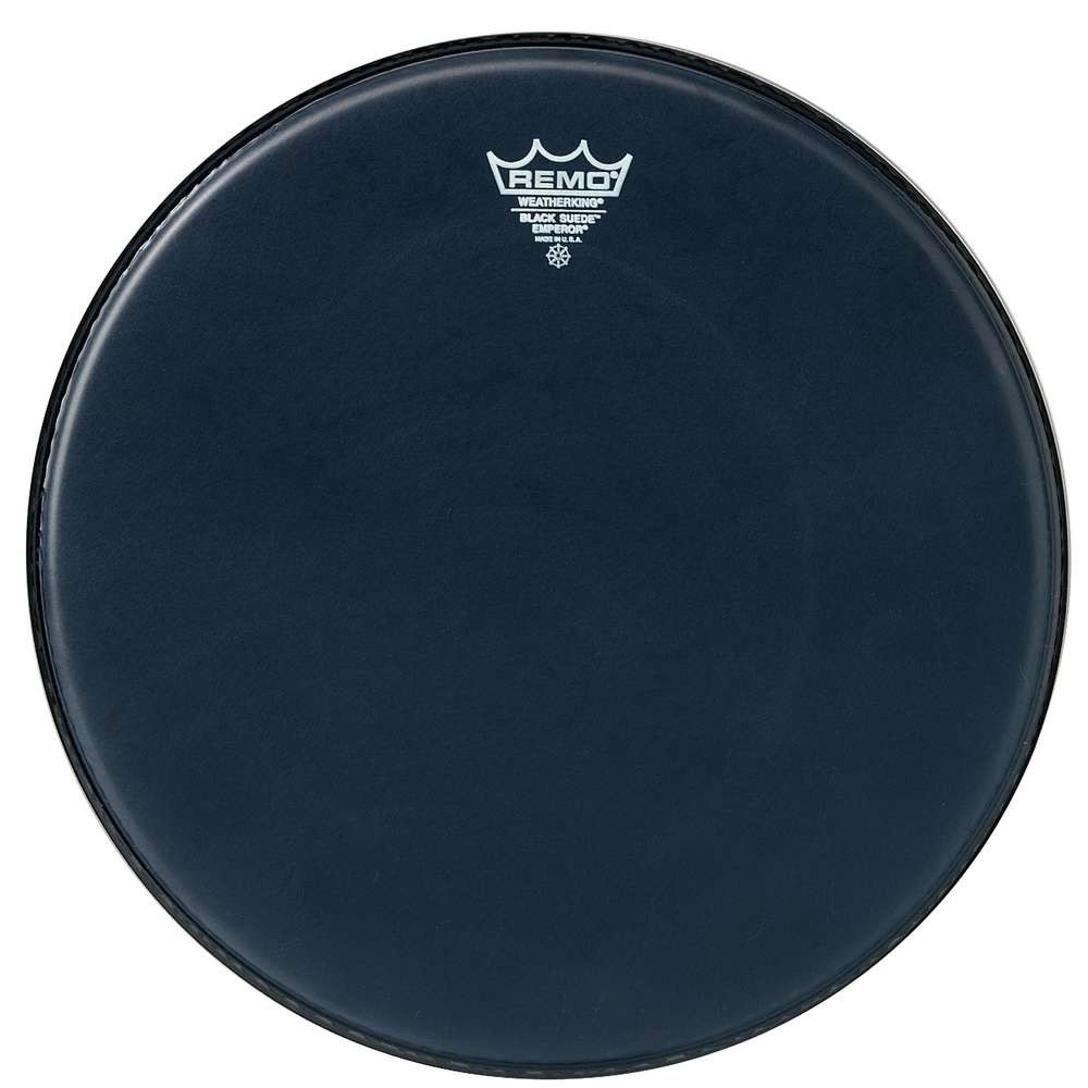 [ES-0813-MP-] Remo 13" Emperor Black Suede Crimplock Marching Tenor Drum Head