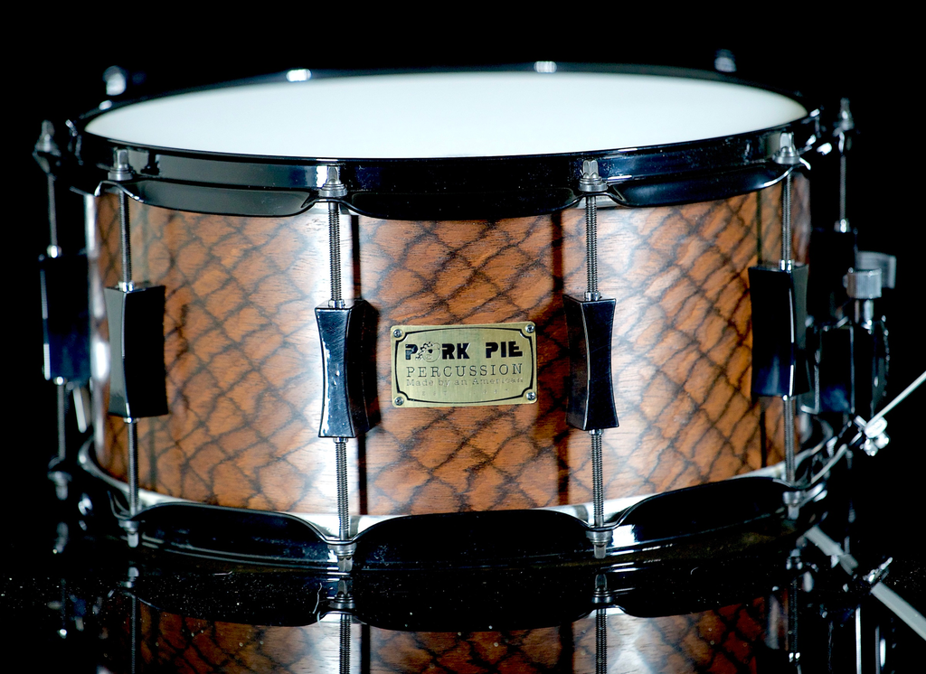 [PP7X14JPSN-SS] PORK PIE PERCUSSION 7" X 14" 8-PLY MAPLE "SNAKE SKIN" VENEER W/ BLACK HARDWARE
