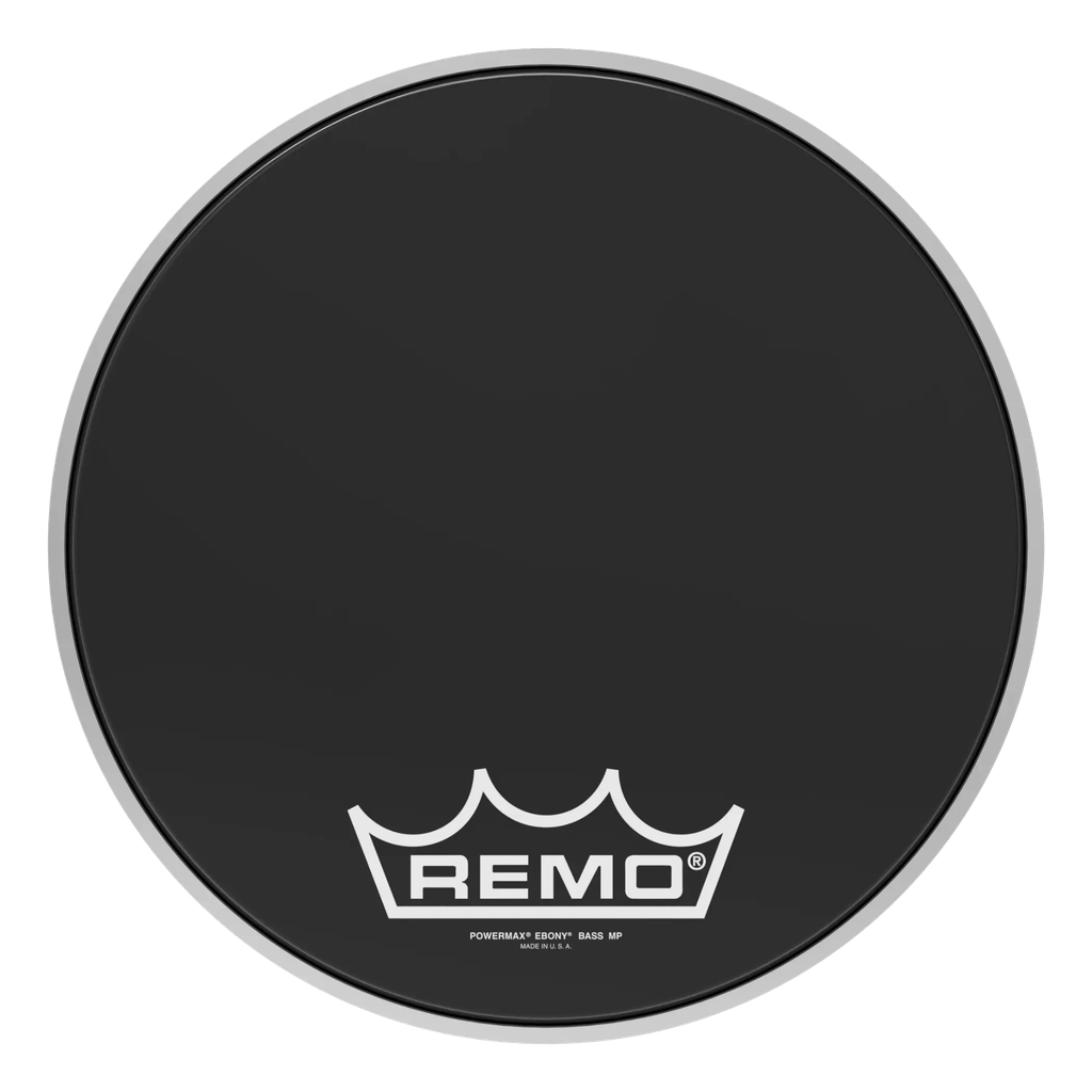 [PM-1416-MP-] Remo 16" Powermax Ebony Crimplock Marching Bass Drum Head