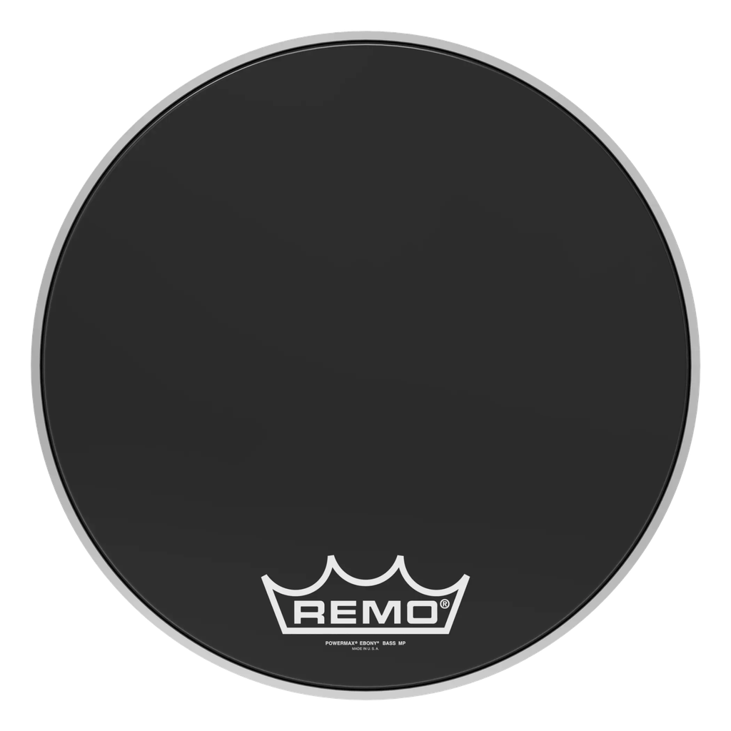 [PM-1420-MP-] Remo 20" Powermax Ebony Crimplock Marching Bass Drum Head