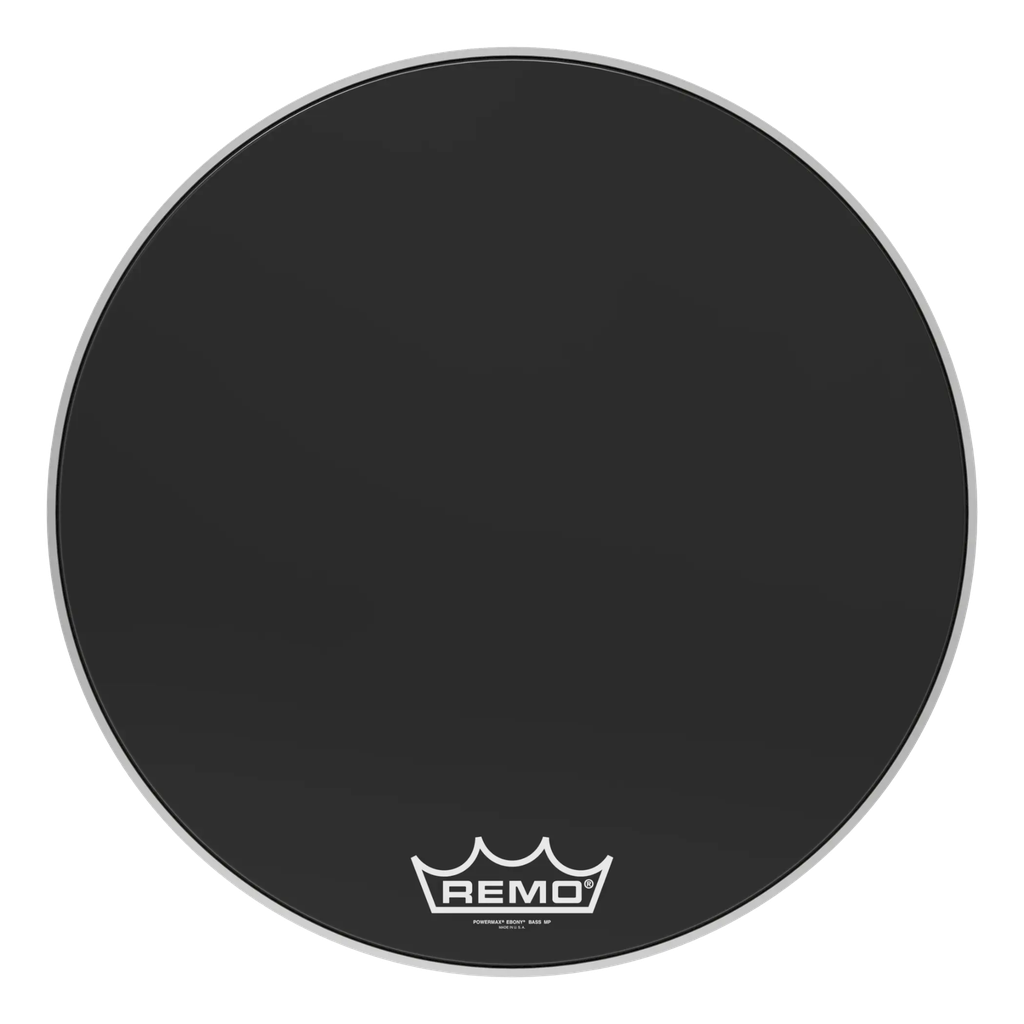 [PM-1428-MP-] Remo 28" Powermax Ebony Crimplock Marching Bass Drum Head