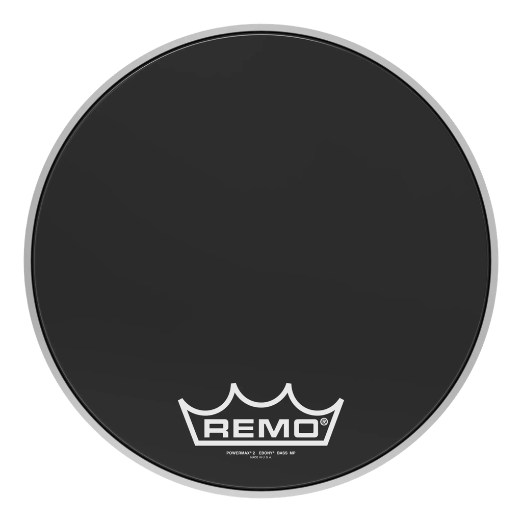 Remo 16" Powermax 2 Ebony Crimplock Marching Bass Drum Head