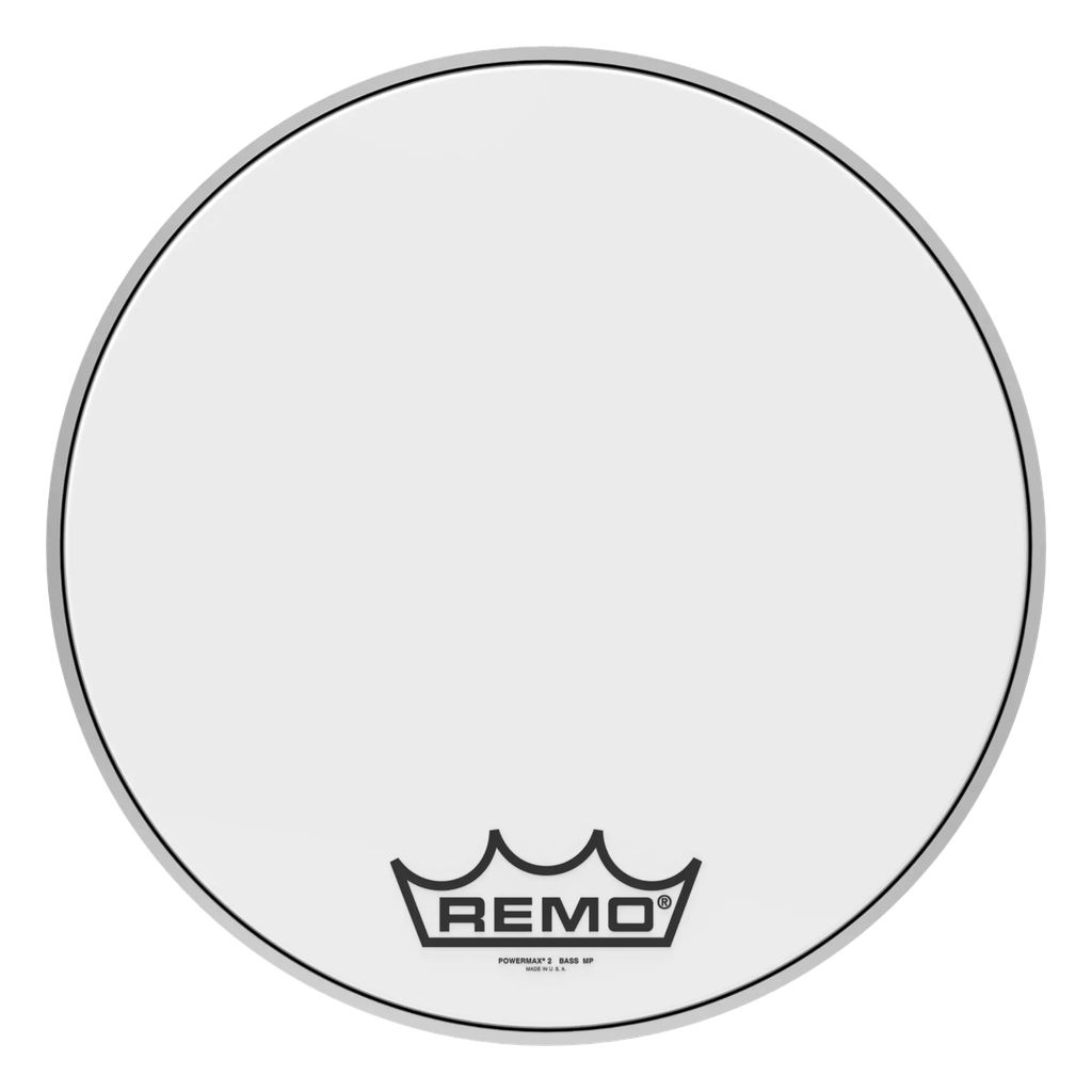 Remo 16" Powermax 2 Ultra White Crimplock Marching Bass Drum Head