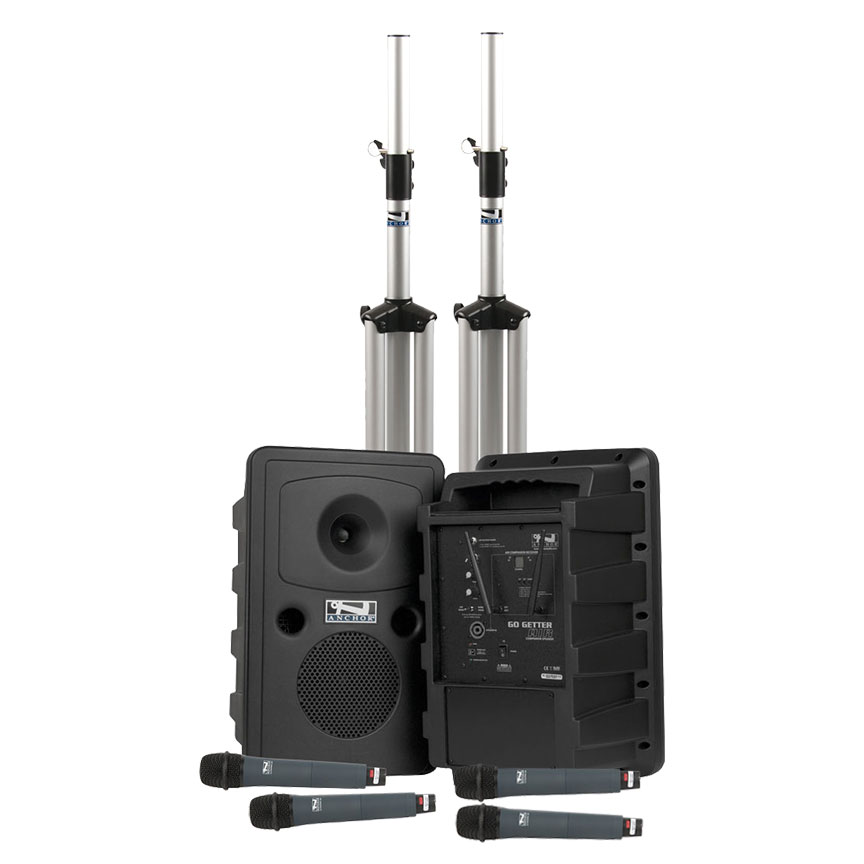 [LIB-DP4-AIR] Anchor Audio Liberty Deluxe AIR Pack 2 (PA AIR Speaker Stands & 4 Mics)