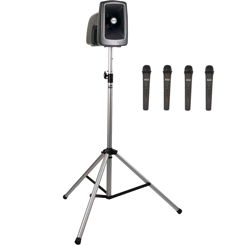 [MEGA-BP4] Anchor Audio MegaVox Basic Pack 4 (PA Stand & 4 Mics)