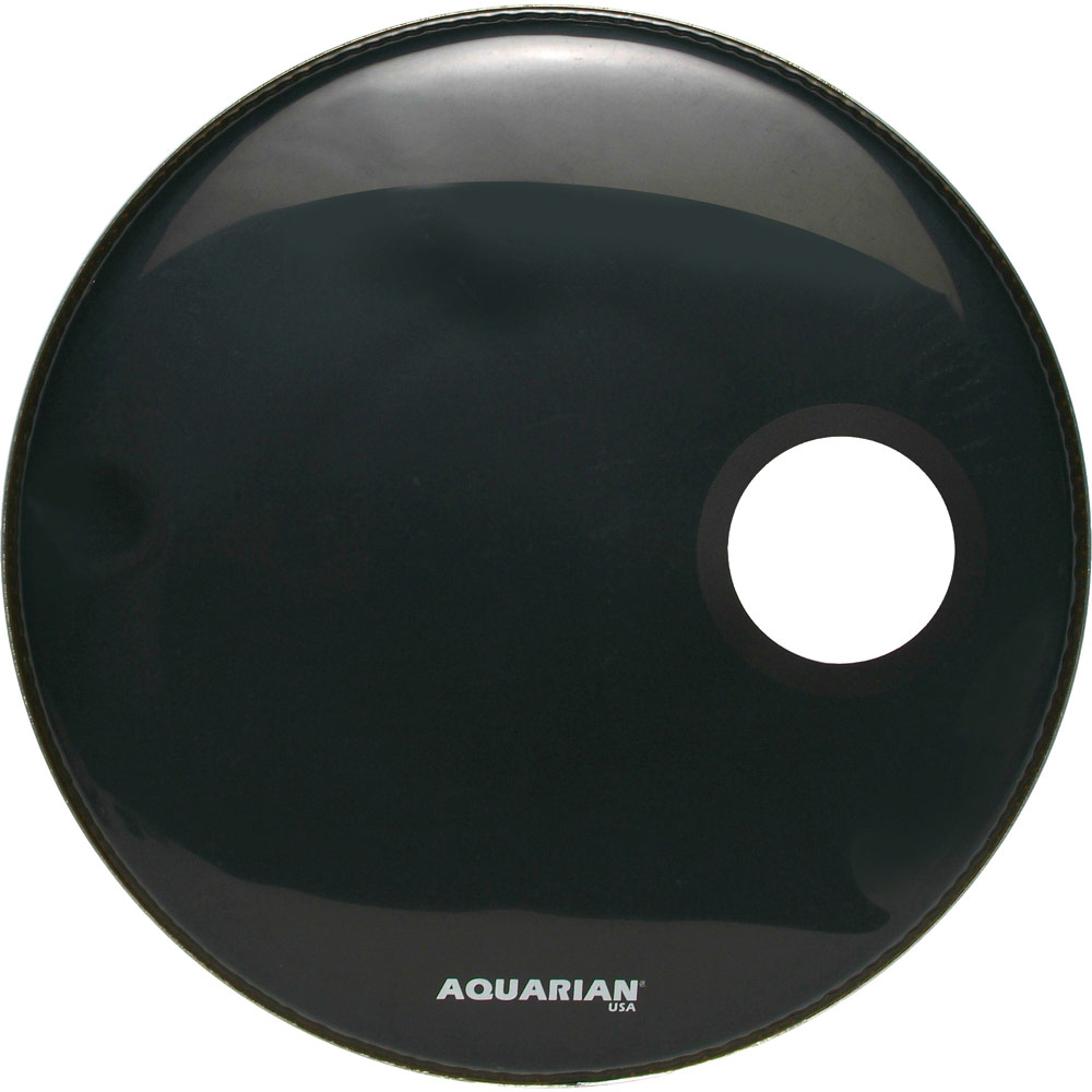 Aquarian 24" Black Regulator Front Bass with Hole