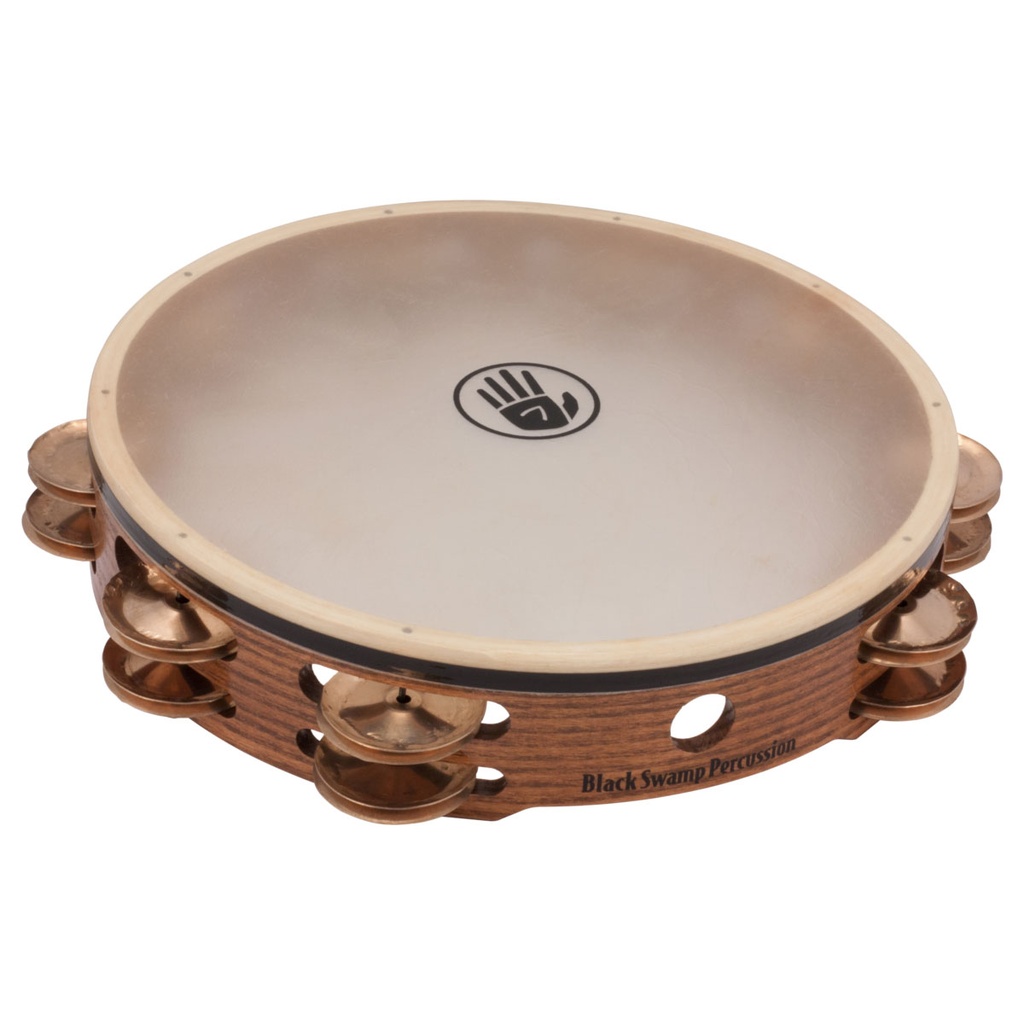 [TD4] Black Swamp 10" SoundArt Double Row Copper Tambourine Calf Head