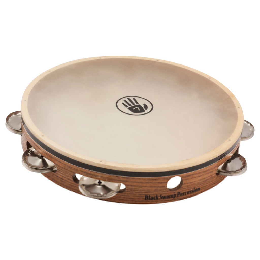[TS3] Black Swamp 10" SoundArt Single Row German Silver Tambourine Calf Head