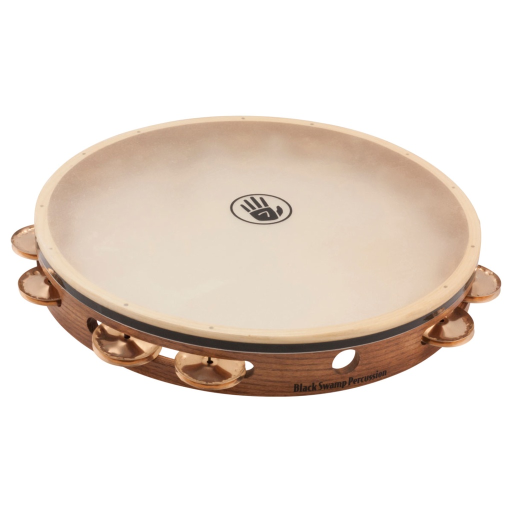 [T12-4] Black Swamp 12" SoundArt Single Row Copper Tambourine Calf Head