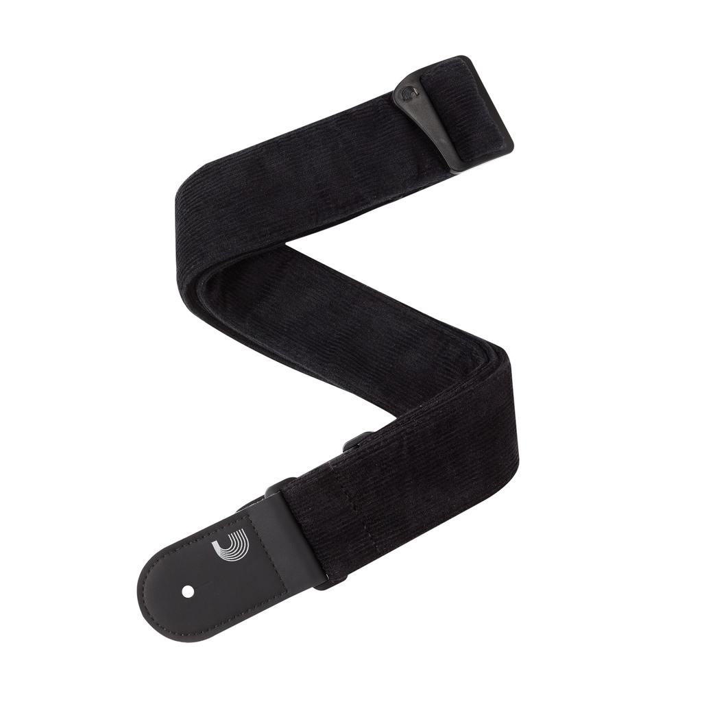 [50CR00] D'Addario Corduroy Woven Guitar Strap  Black