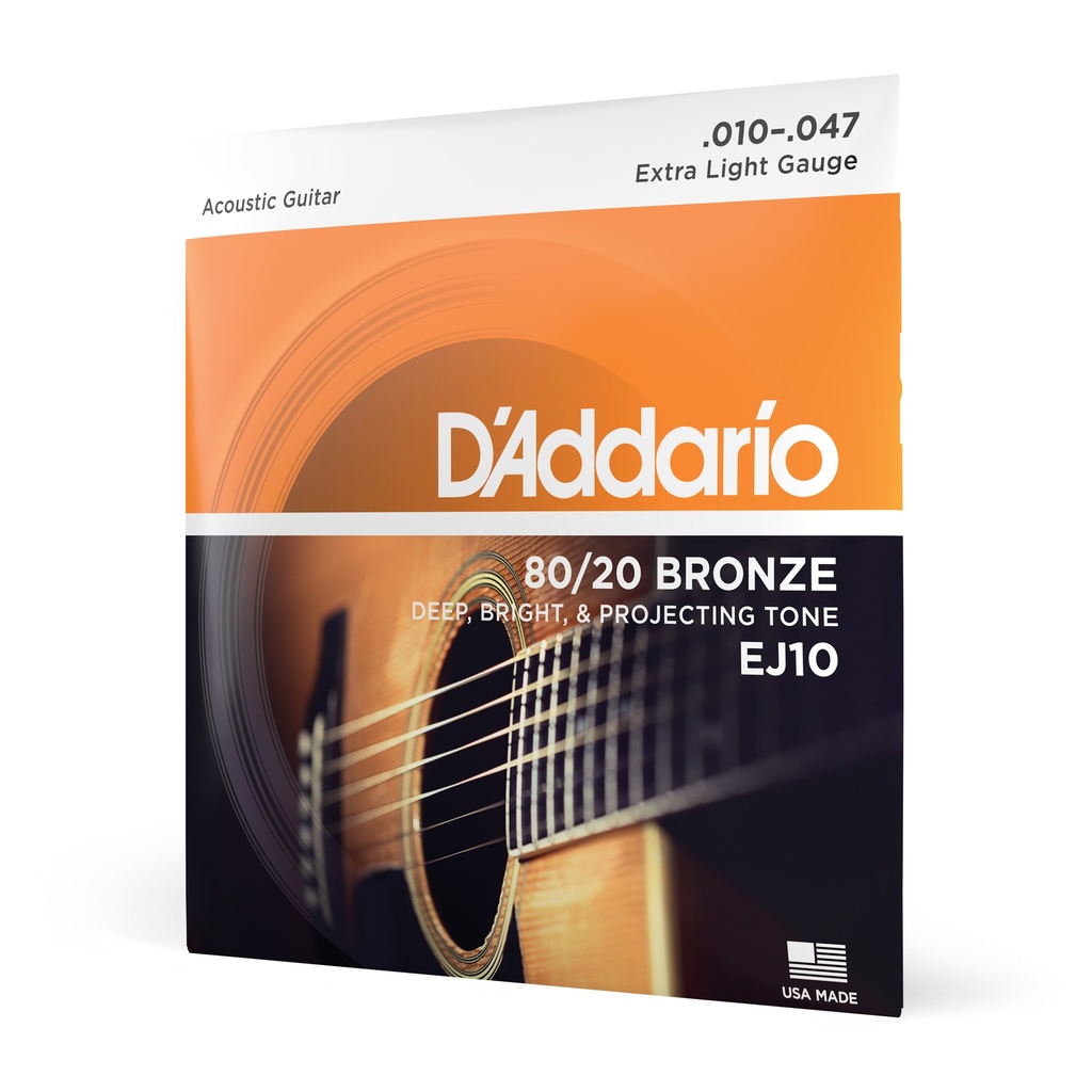 [EJ10] D'Addario EJ10 Bronze Acoustic Guitar Strings Extra Light 10-47