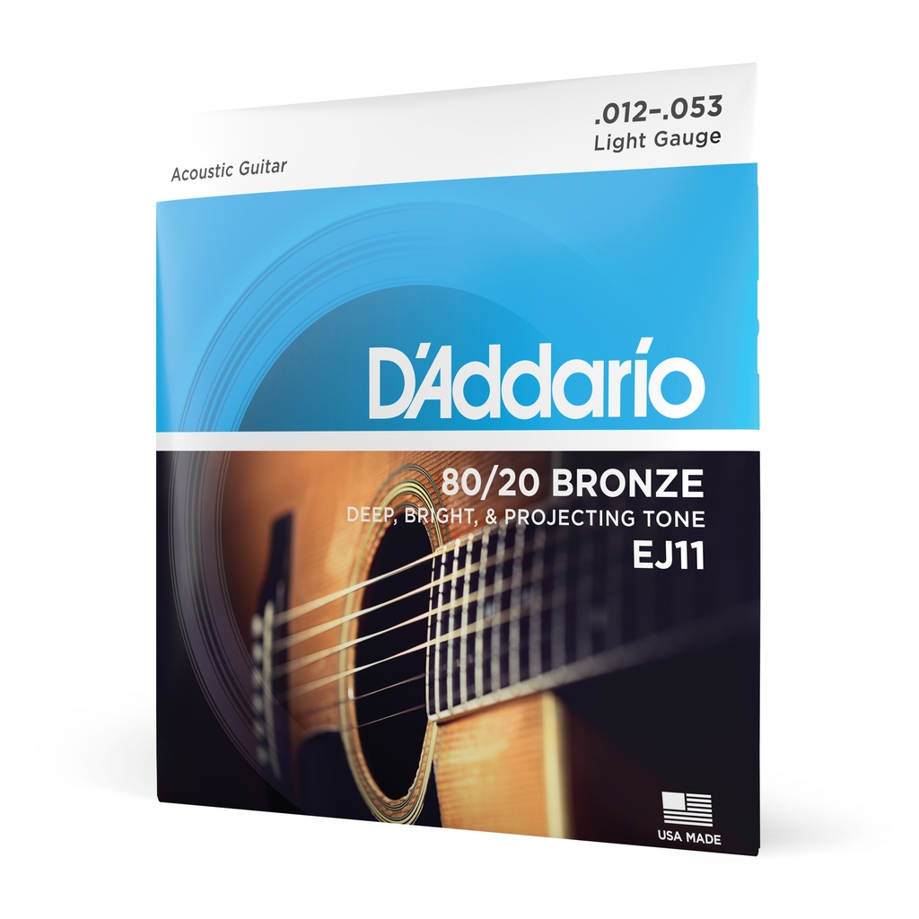 [EJ11] D'Addario EJ11 80/20 Bronze Acoustic Guitar Strings Light 12-53