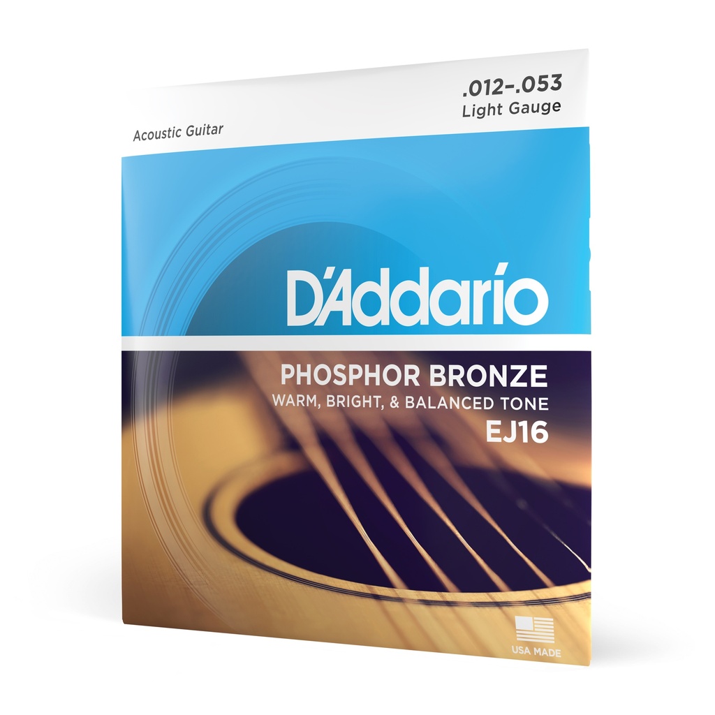 [EJ16] D'Addario EJ16 Phosphor Bronze Acoustic Guitar Strings Light 12-53