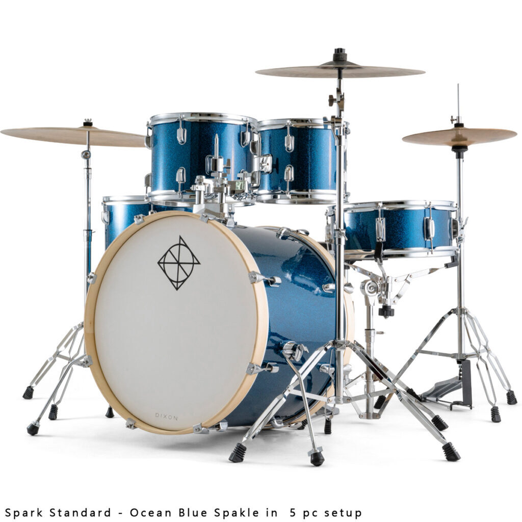 [PODSP522C1SPOBS] Dixon Spark 5-Piece Drum Set in Ocean Blue Sparkle (PODSP522C1SPOBS)