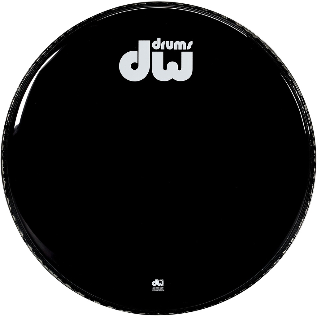 [DRDHGB20KNV] DW 20" Gloss Black Non-Vented Bass Drum Head