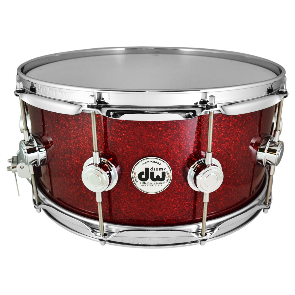[DRFP6514SSC055] DW 6.5" x 14" Collector's Maple Snare Drum in Red Glass Glitter