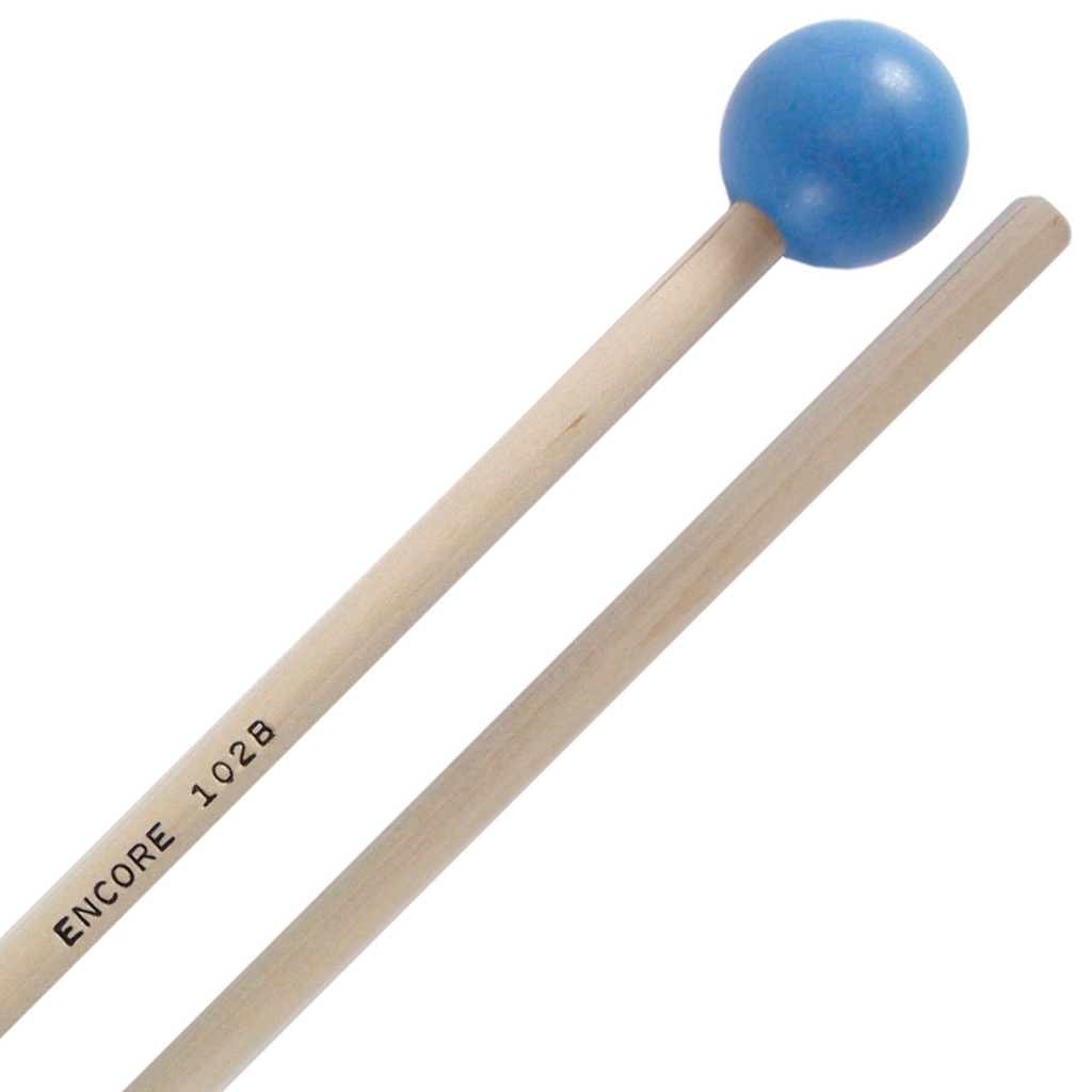 [102B] Encore Mallets Unwound Blue Poly Ball Xylophone Mallets