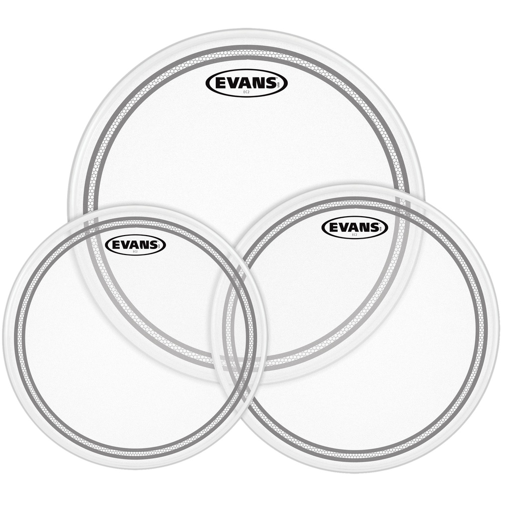 [ETP-EC2SCTD-S] Evans 12"/13"/16" EC2S Frosted Standard Tom Head Pack