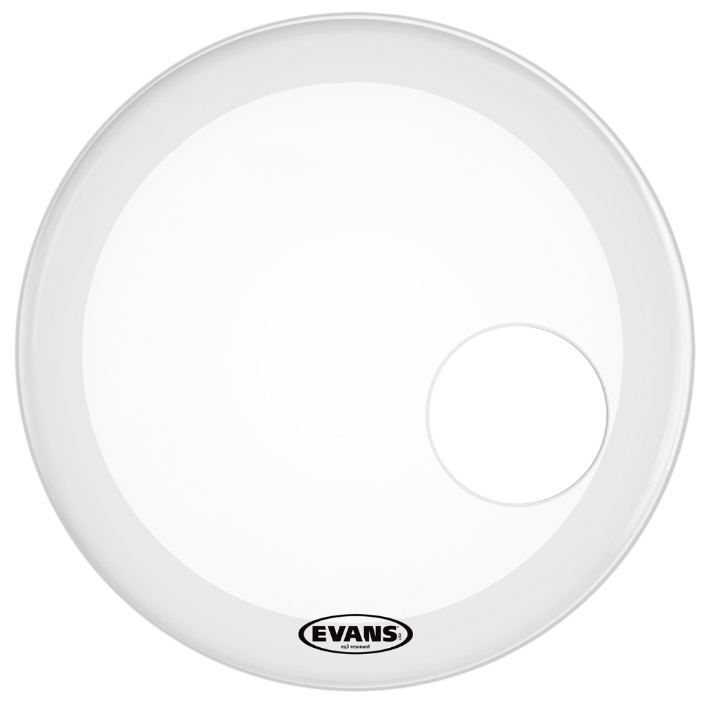 [BD22RGCW] Evans 22" EQ3 Coated White Resonant Bass Head
