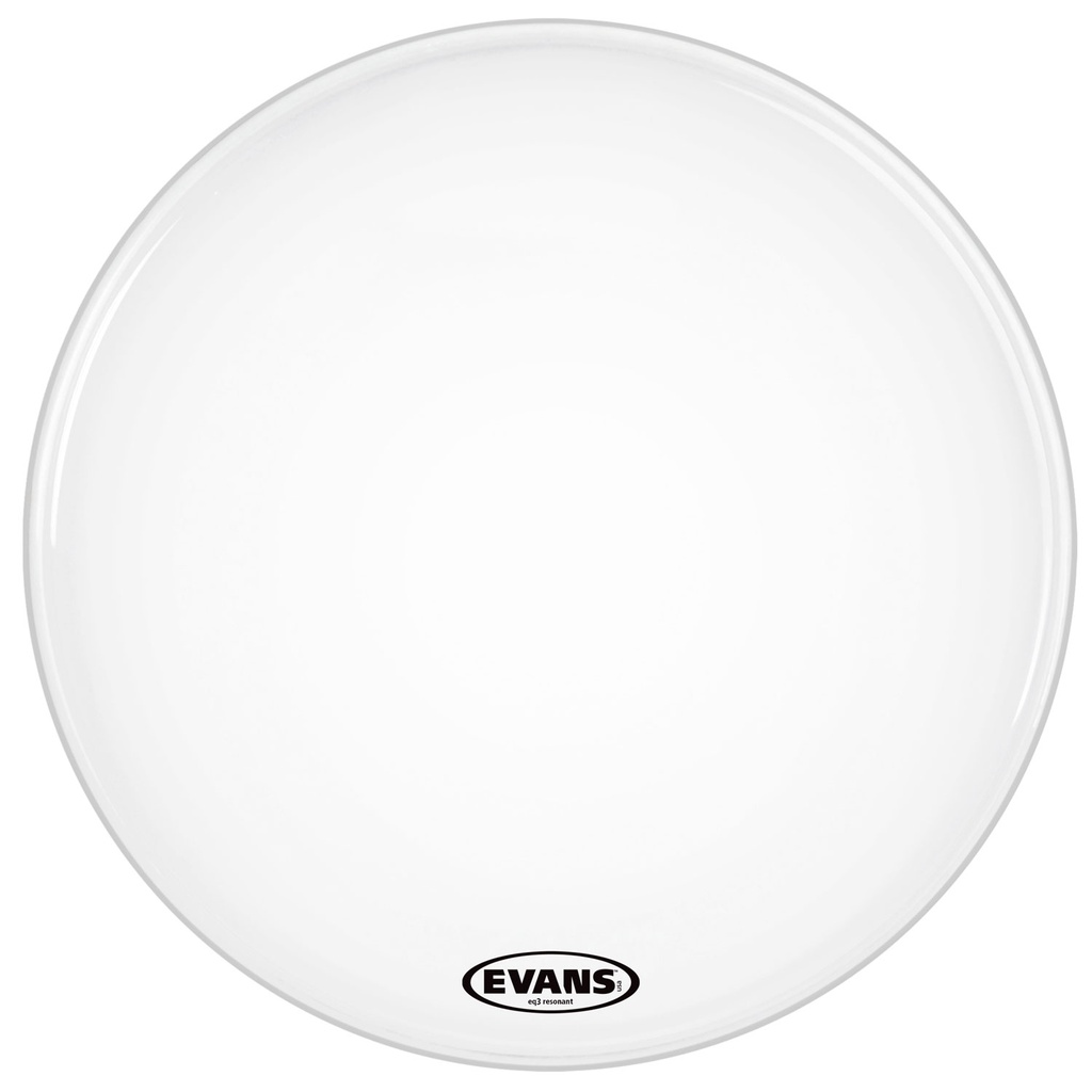 Evans 26" EQ3 Resonant Coated White Bass Head without Port