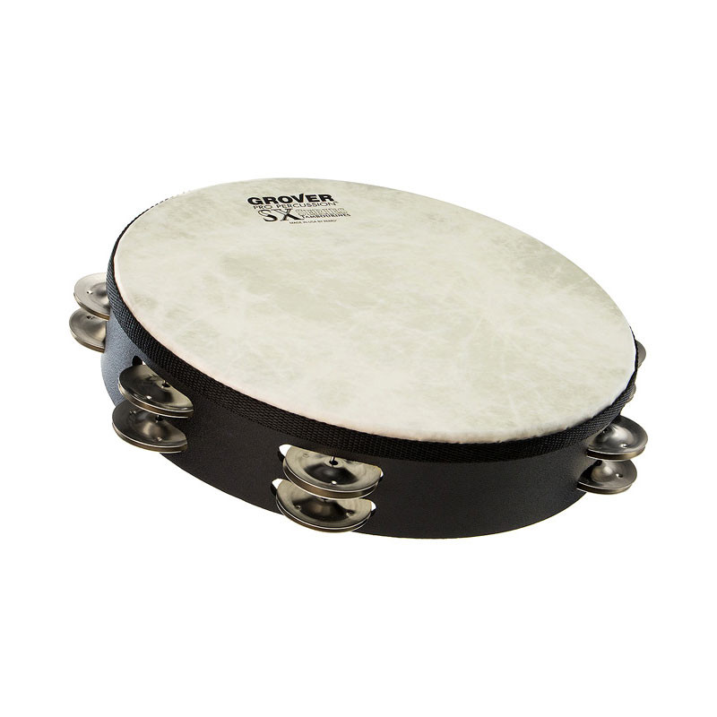 [SX-GS] Grover Pro 10" SX Double Row Dimpled German Silver Tambourine