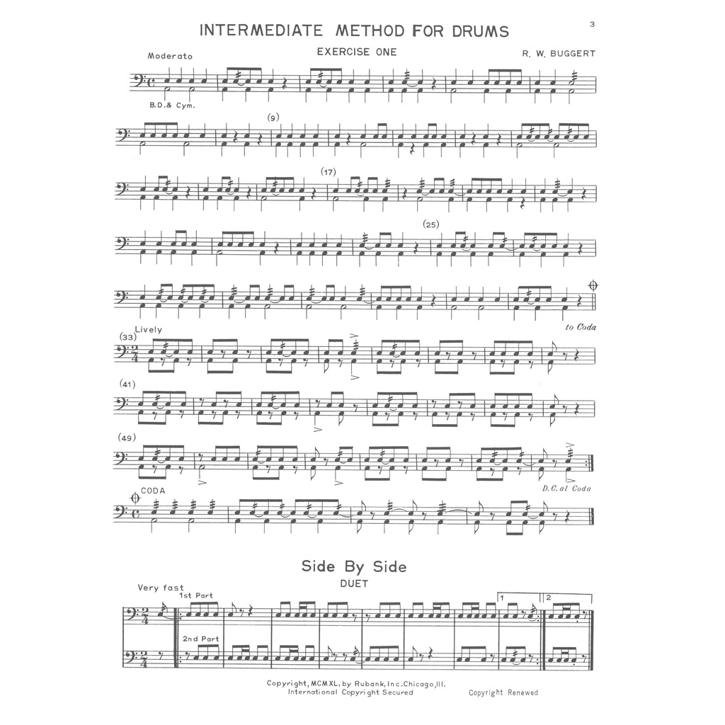 [4470260] Hal Leonard Rubank Intermediate Method - Drums by Robert Buggert