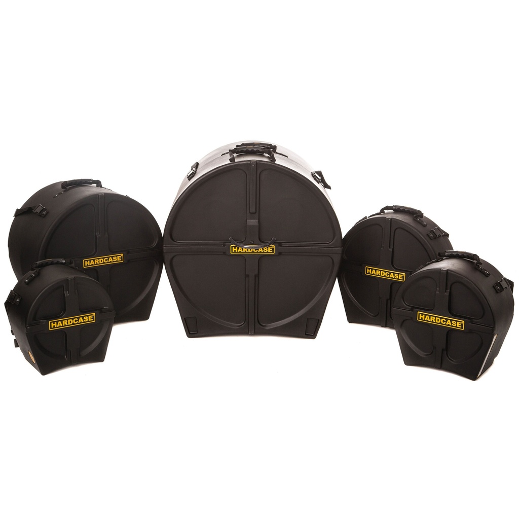 [HROCK1] Hardcase Rock Drum Set Case Bundle (24B 12/16/18 Toms 14" Snare)