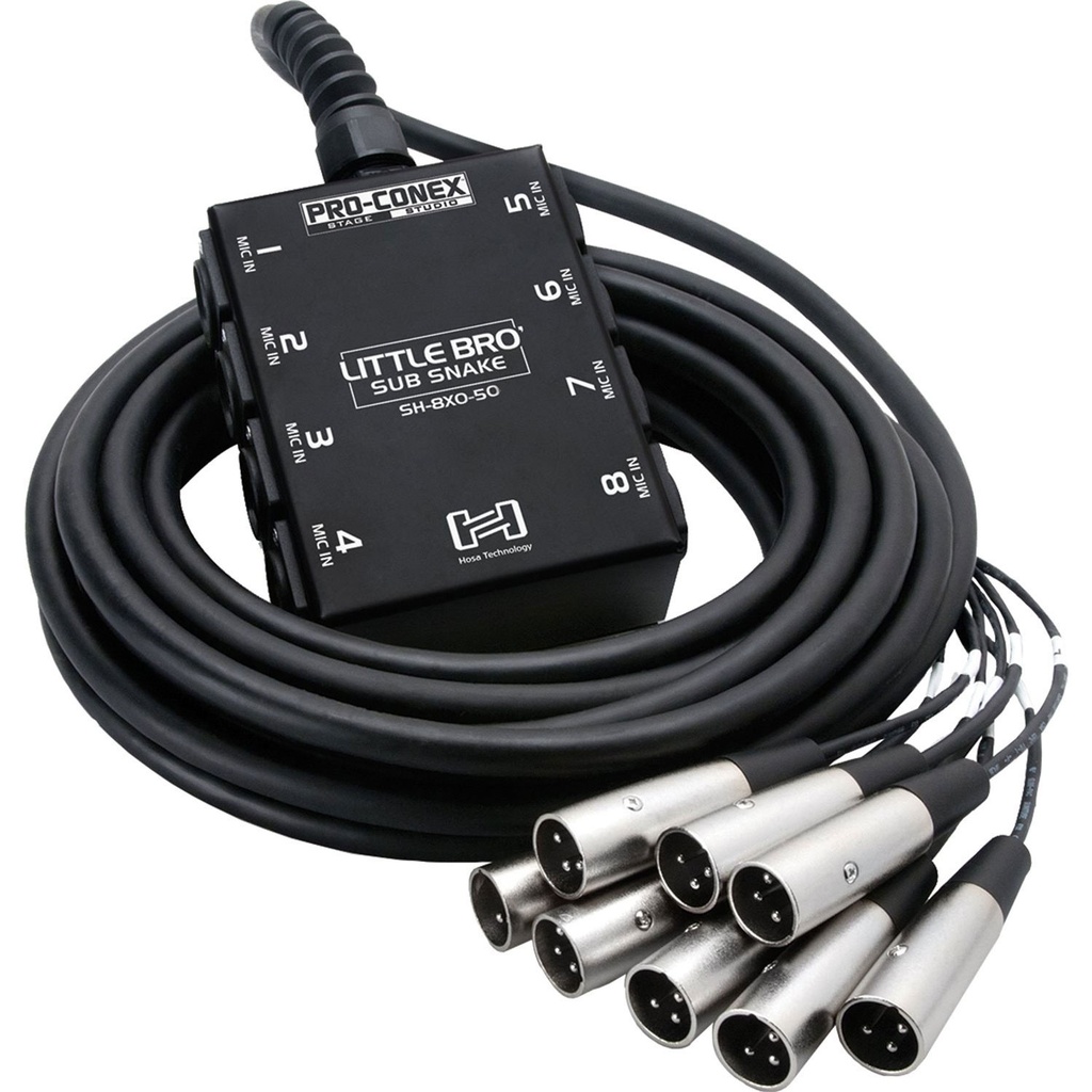 [SH-8X0-25] Hosa 25' Pro-Conex Little Bro' Sub Snake (8 XLR Sends)