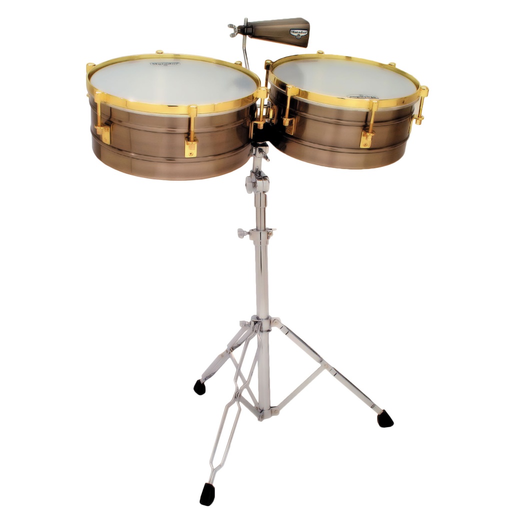 [M257-BNG] LP 14" & 15" Matador Brushed Nickel/Gold Timbale Set