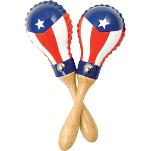[LP285-PR] LP Mini Rawhide Maracas Puerto Rican Flag
