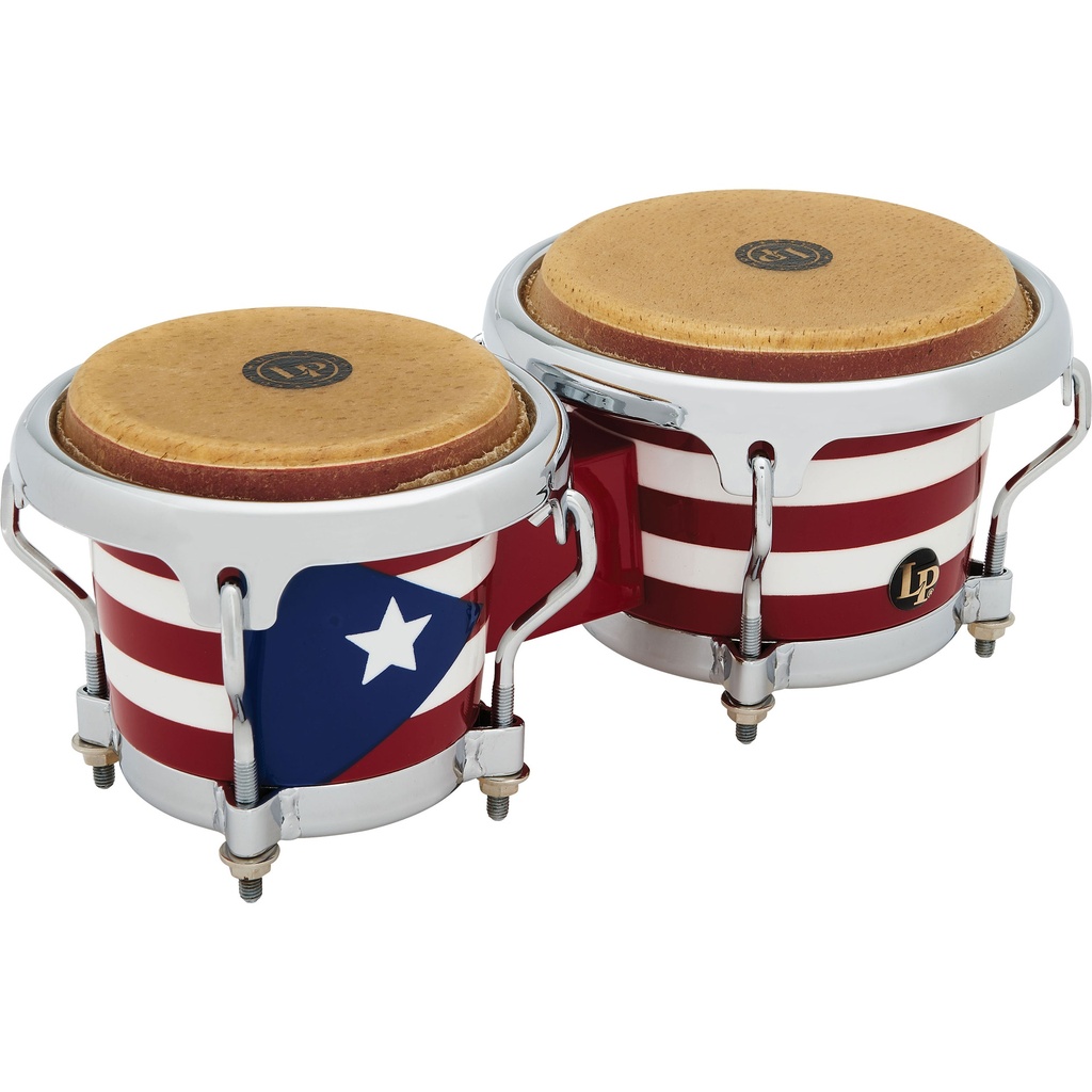 [LPM199-PR] LP Puerto Rican Flag Wood Bongos