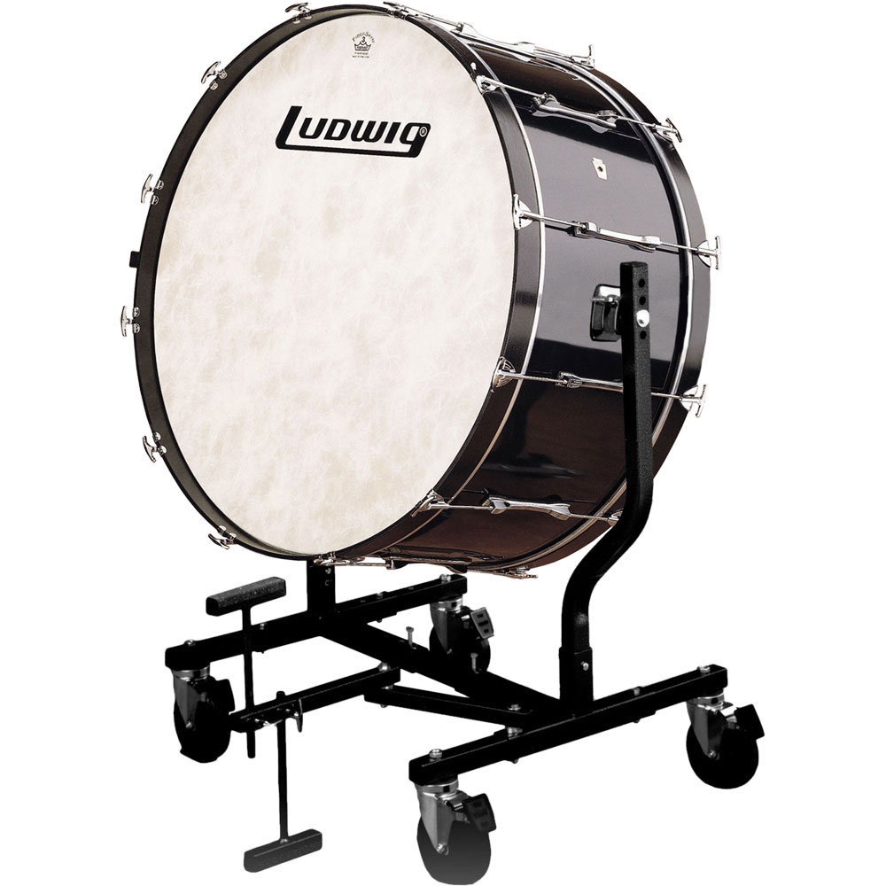 [LECB86X7G] Ludwig 18" x 36" Concert Bass Drum w/ LE787 Stand in Black Cortex