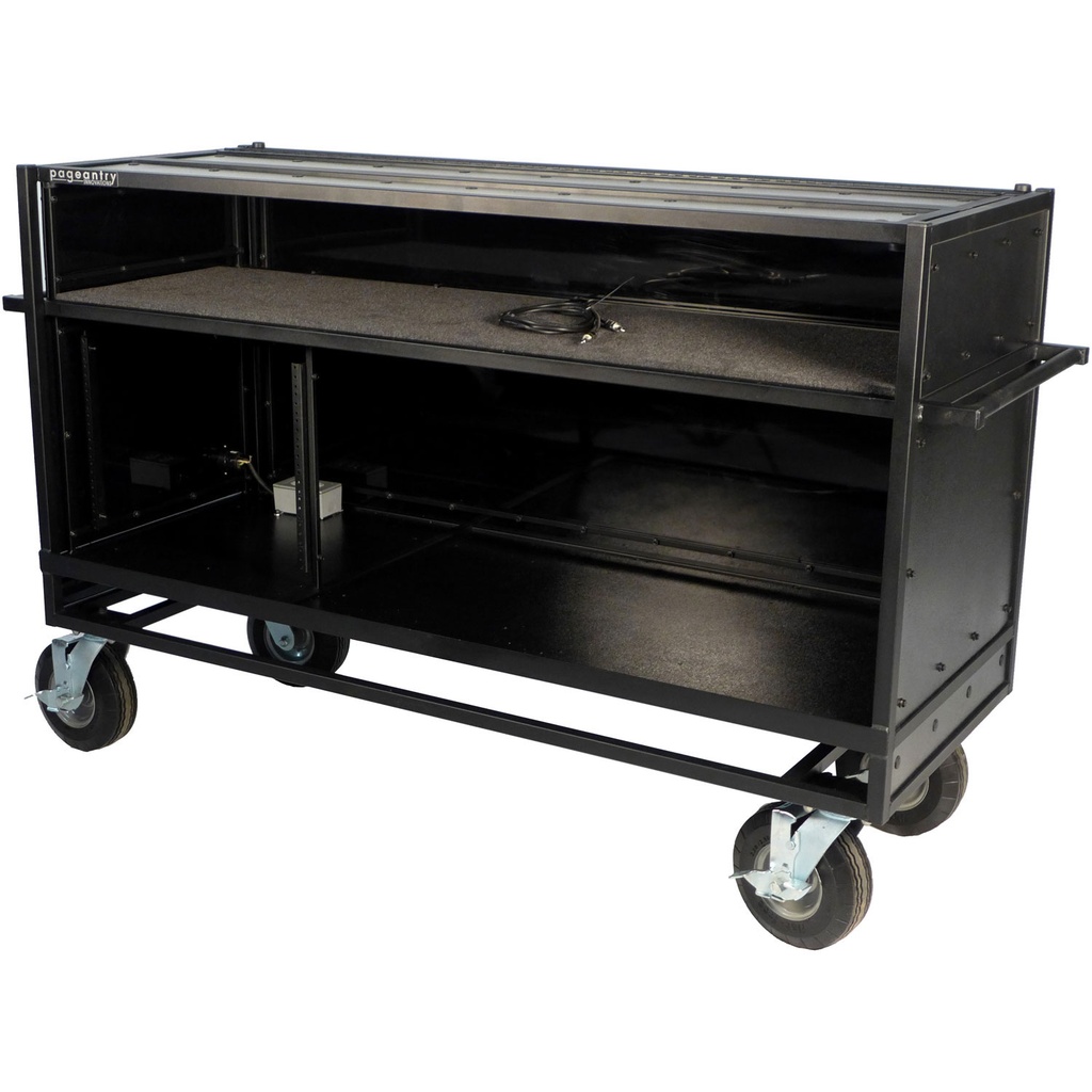 Pageantry Innovations Stealth Series Enclosed Synth Cart w/ Bi-Fold Top Cover