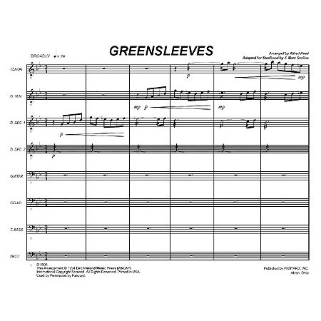 [7043] Panyard Panyard 7043 - Greensleeves arr. Alfred Reed