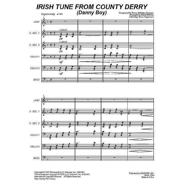 [7050] Panyard Panyard 7050 - Irish Tune from Country Derry by Grainger