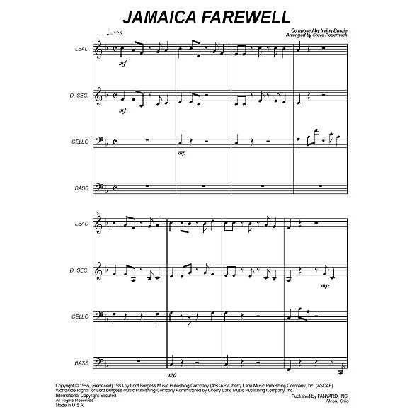 [7053] Panyard Panyard 7053 - Jamaica Farewell by Irving Burgie