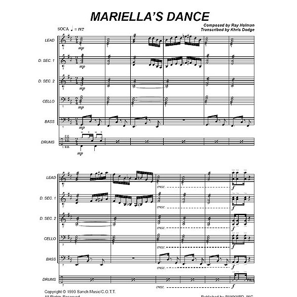 [7065] Panyard Panyard 7065 - Mariellas Dance by Ray Holman