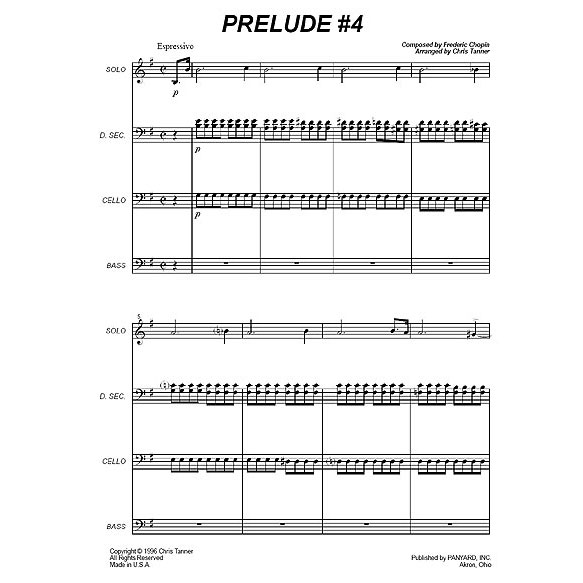 [7093] Panyard Panyard 7093 - Prelude #4 in E Minor by Frederic Chopin
