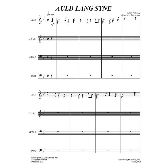 [7217] Panyard Panyard 7217 - Auld Lang Syne arr. By Murry Mast
