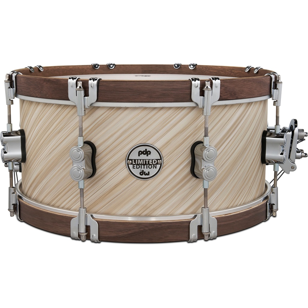 [PDLT6514SSTI] PDP 6.5" x 14" LTD Snare Drum in Twisted Ivory with Walnut Hoops