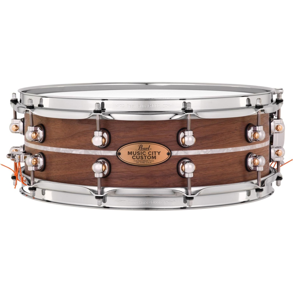 [MCCW1450S/C1005] Pearl 14" x 5" MCC Solid Walnut Snare w/ Nicotine Marine Pearl