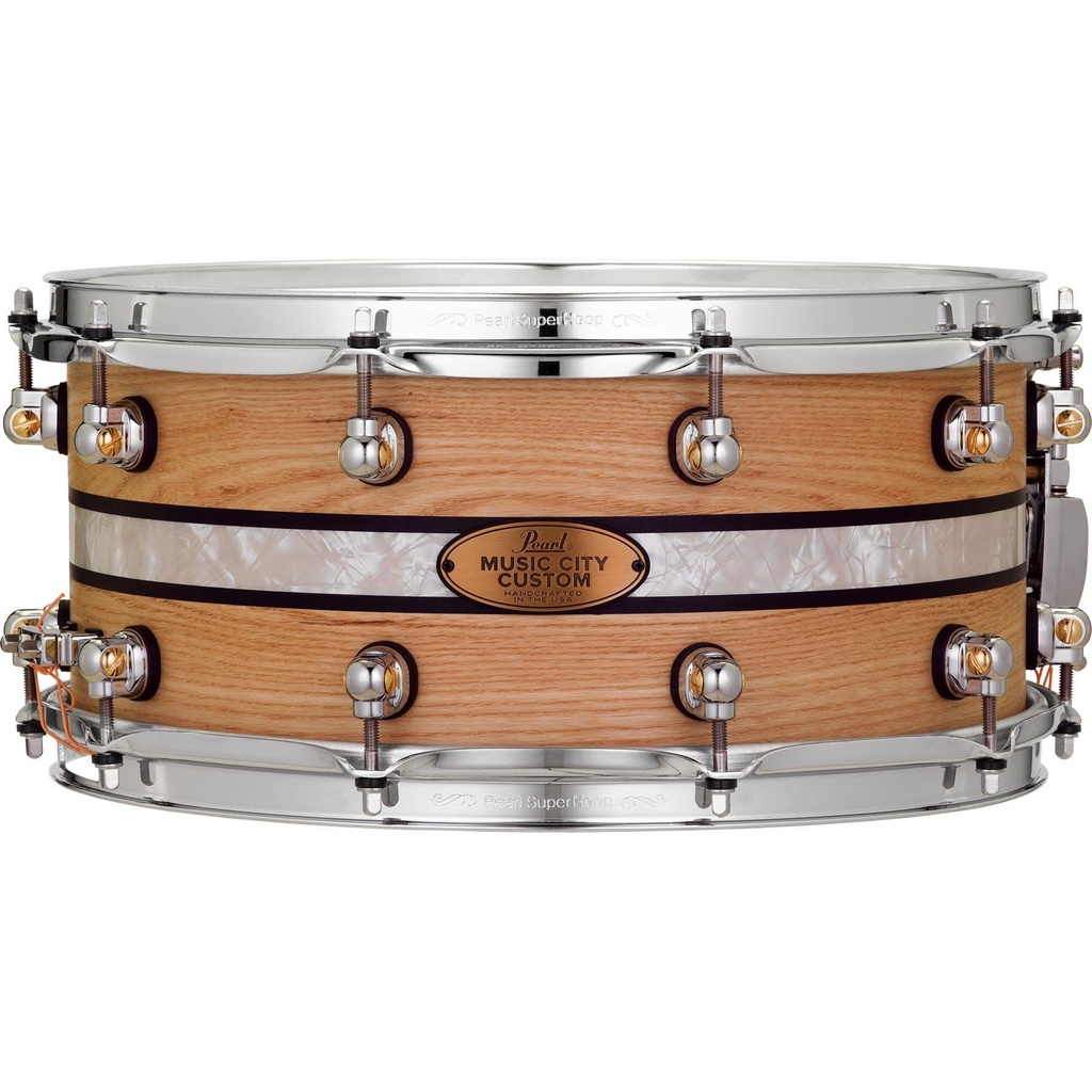 [MCCA1465S/C1003] Pearl 14" x 6.5" MCC Solid Ash Snare w/ DuoBand Ebony Marine