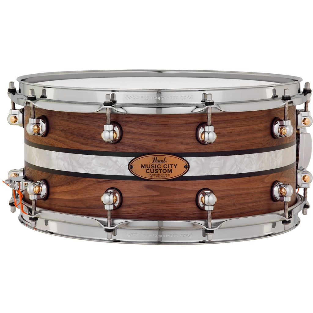 [MCCW1465S/C1003] Pearl 14" x 6.5" MCC Solid Walnut Snare w/ DuoBand Ebony Marine