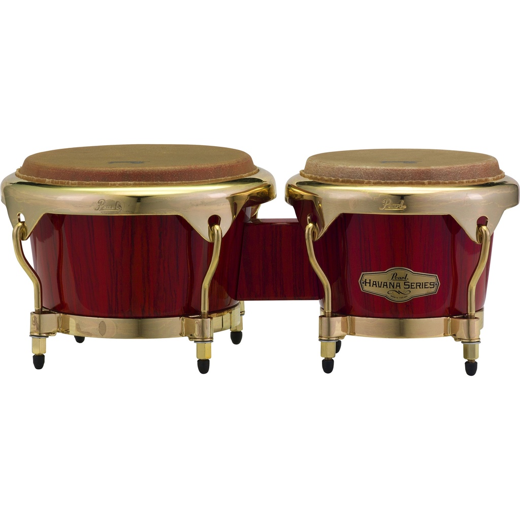 [PBF300HV651] Pearl 7" & 9" Havana Bongos in Red Tiger Stripe with Gold Hardware