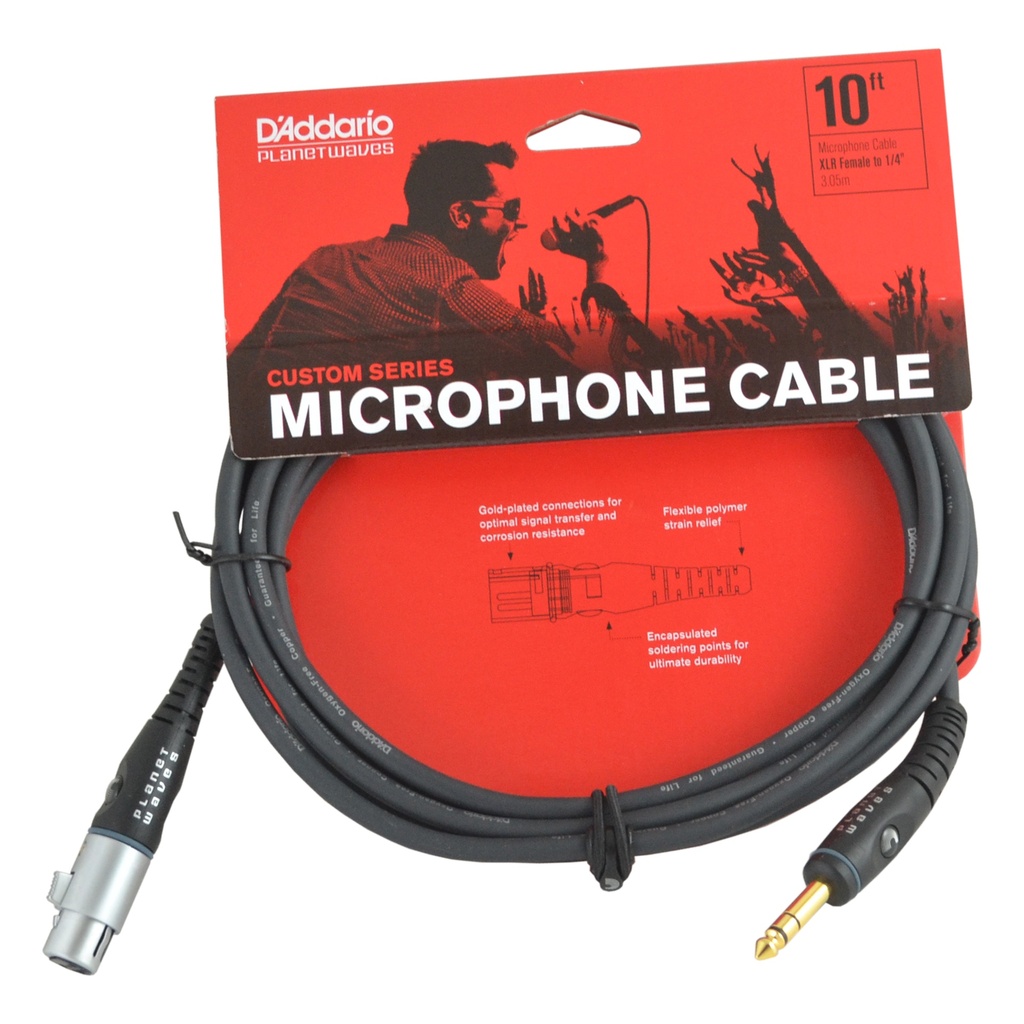 [PW-GM-10] Planet Waves 10' Custom Series Microphone Cable (XLR Female to 1/4")