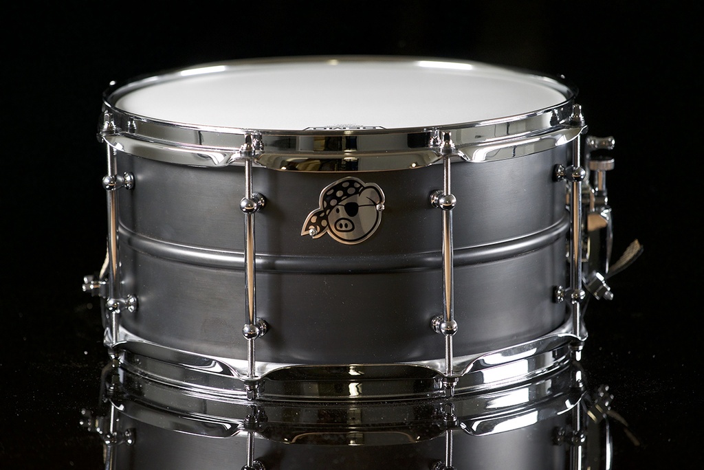 [PP7X13JPSN-BS] Pork Pie Percussion 7" x 13" Snare Drum - Seamless Black Steel