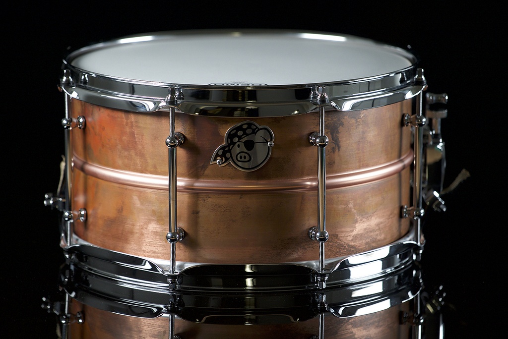[PP7X13JPSN-PC] Pork Pie Percussion 7" x 13" Snare Drum - Seamless Polished Copper