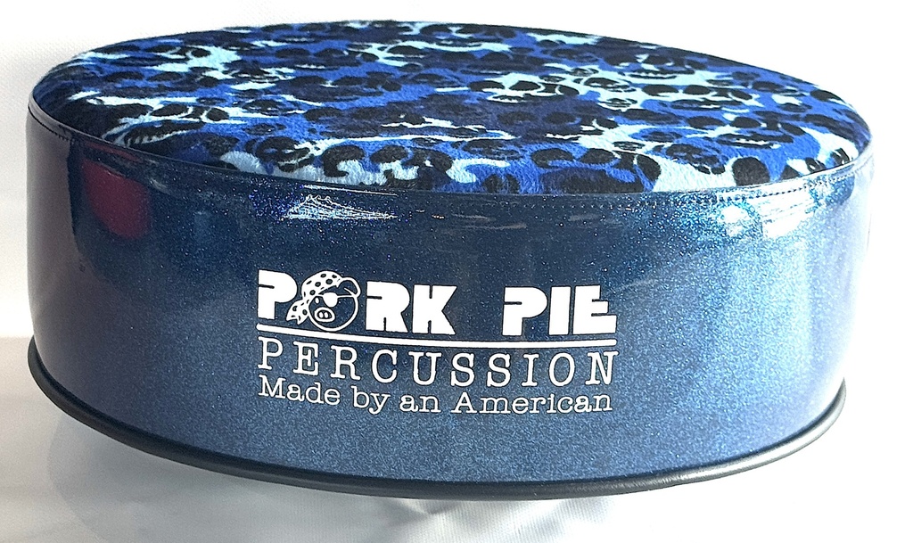 [PPRTOP-CUSTBSB] Pork Pie Percussion Custom Throne (TOP ONLY) in Cloth Blue Skull Top and Blue Sparkle Side